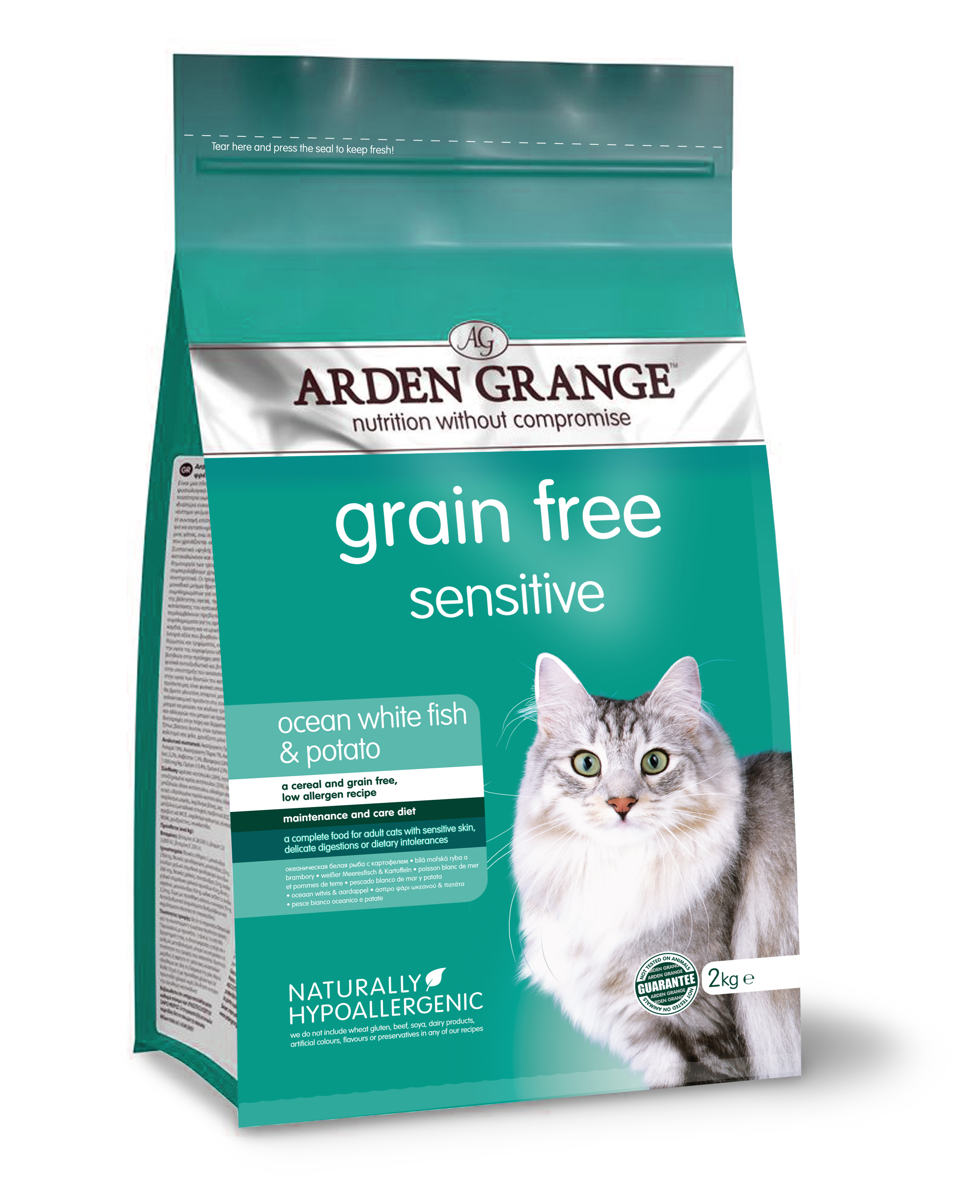 Arden Grange GF Cat Adult Sen.Oc.White Fish&Potato 2kg