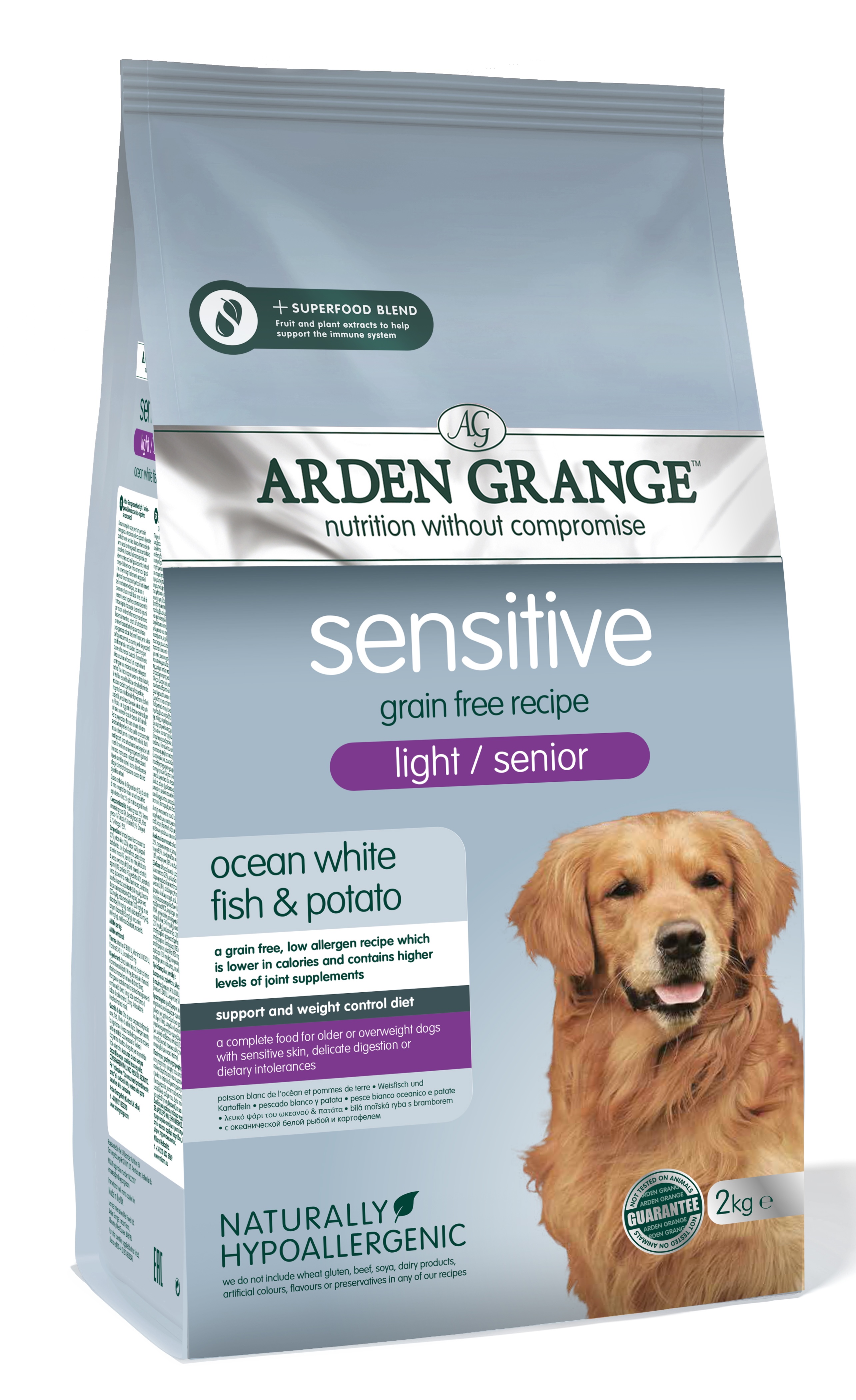 Arden Grange GF Dog Senior Sen.Light O.W.Fish&Pot.2kg