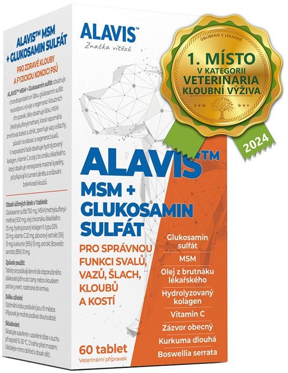 Alavis MSM + Glukosamin sulfát pro psy 60tbl