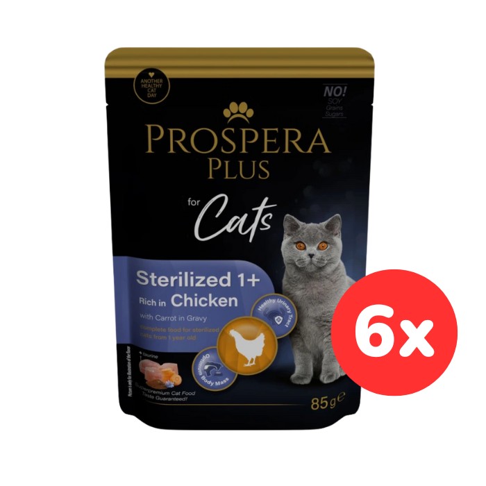 Kapsička Prospera Plus Sterilized 1+, Chicken, Carrot 85 g