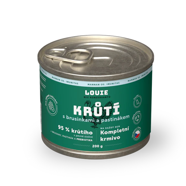 Louie konz.pro psy krůtí, brusinky,prebiotika 200g