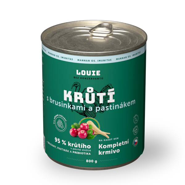 Louie konz.pro psy krůtí, brusinky,prebiotika 800g