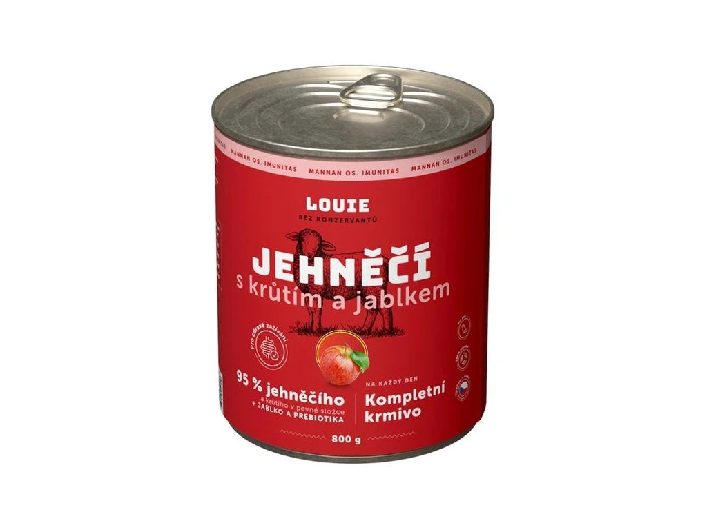 Louie konz.pro psy jehněčí, krůta, jablka 800g