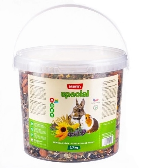 Darwin's Special krmivo pro morče a králíka kyblík 2,7 kg