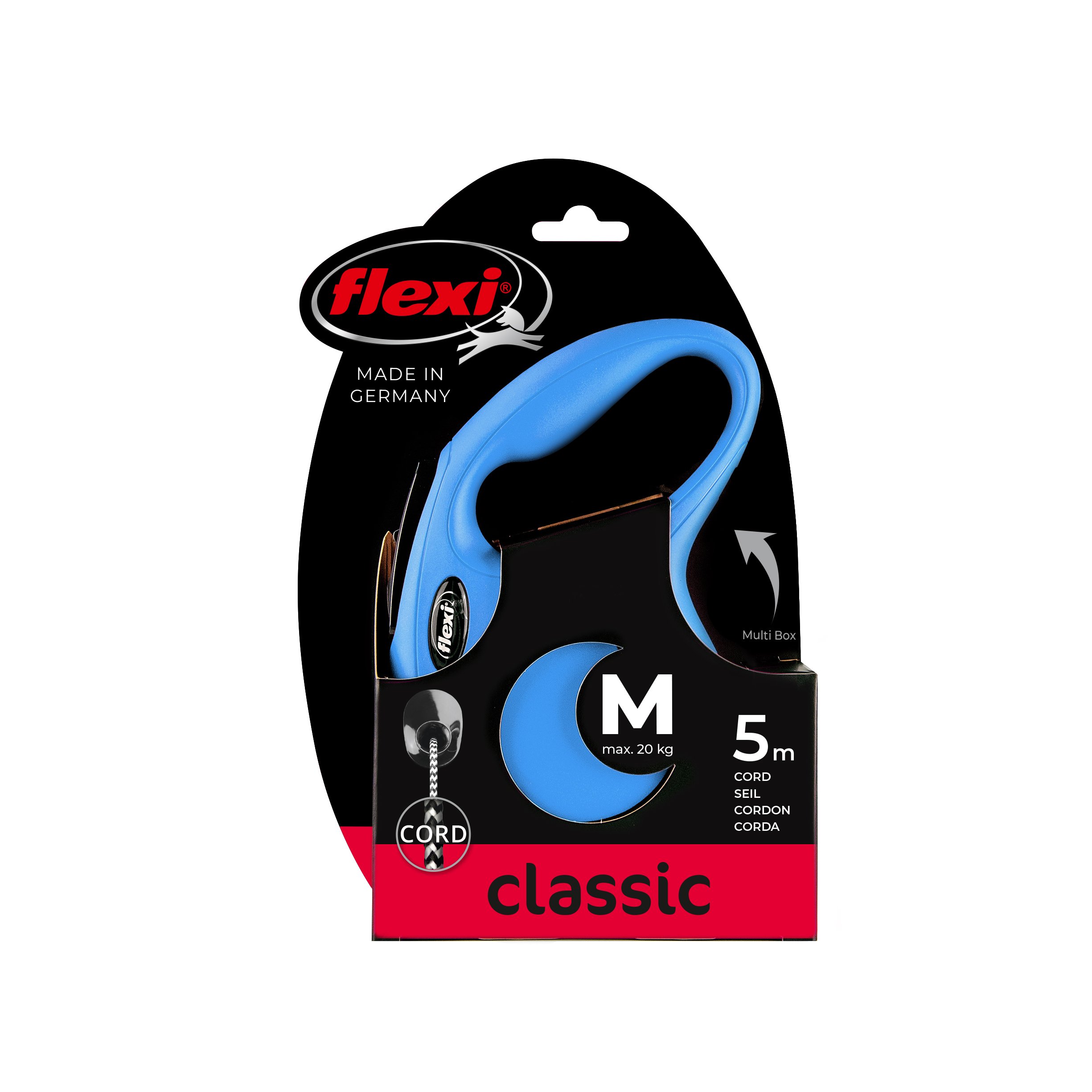 Flexi Vodítko FLEXI Classic NEW M lanko 8m/20kg modrá
