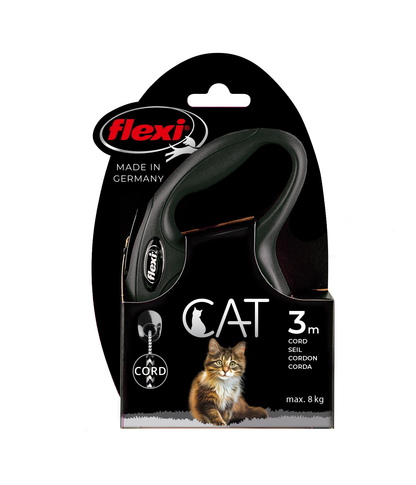 Flexi Vodítko Cat XS lanko 3m černé