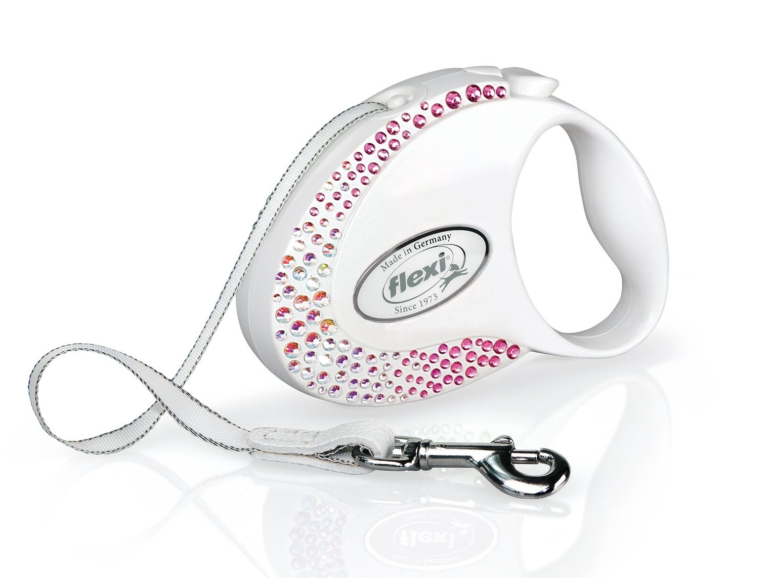 Flexi Vodítko Glam Composition M pásek 5m Pearl White