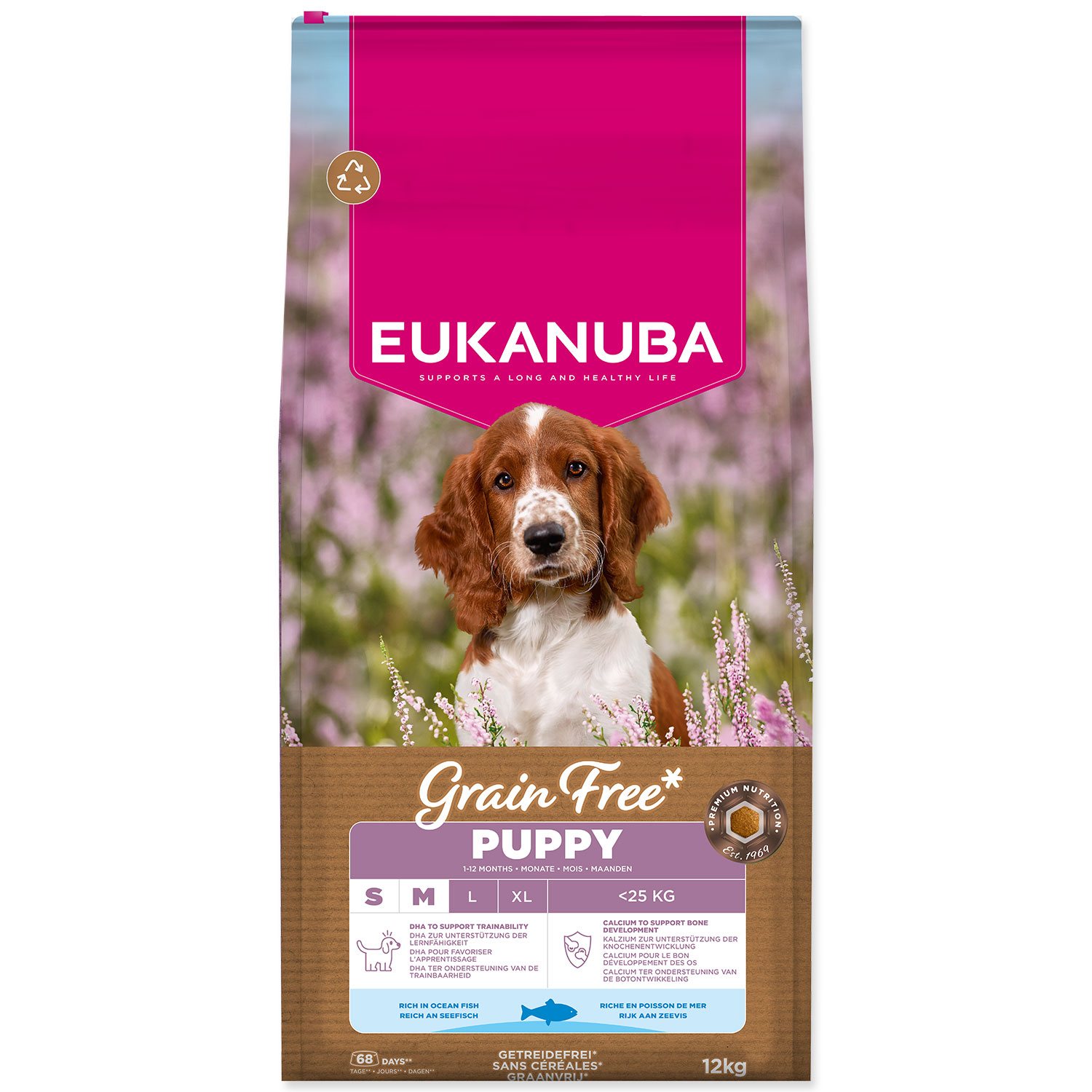 Krmivo EUKANUBA Grain Free Puppy Small & Medium rich in ocean fish 12kg