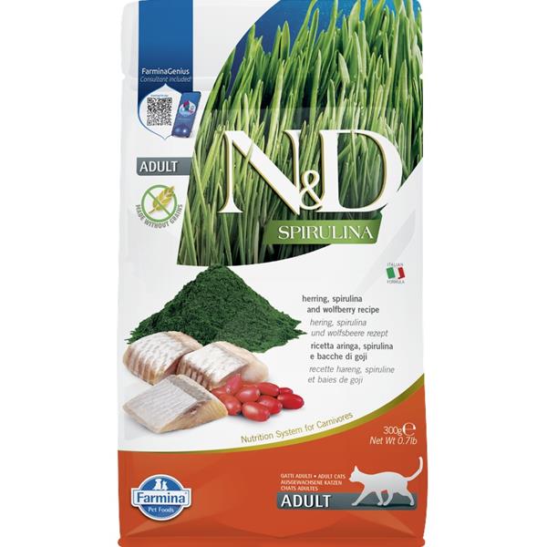 N&D SPIRULINA Cat GF Herring and Goji Adult 300 g