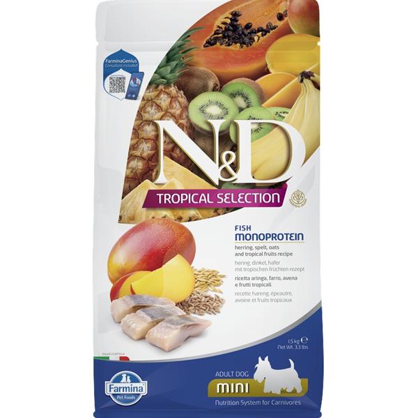 N&D TROPICAL SELECTION Dog LG Herring Adult Mini 1,5 kg