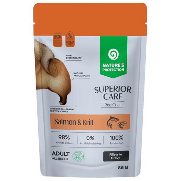 Nature's Protection Superior Care Dog kaps. Adult Red Coat Salmon/Krill 85 g