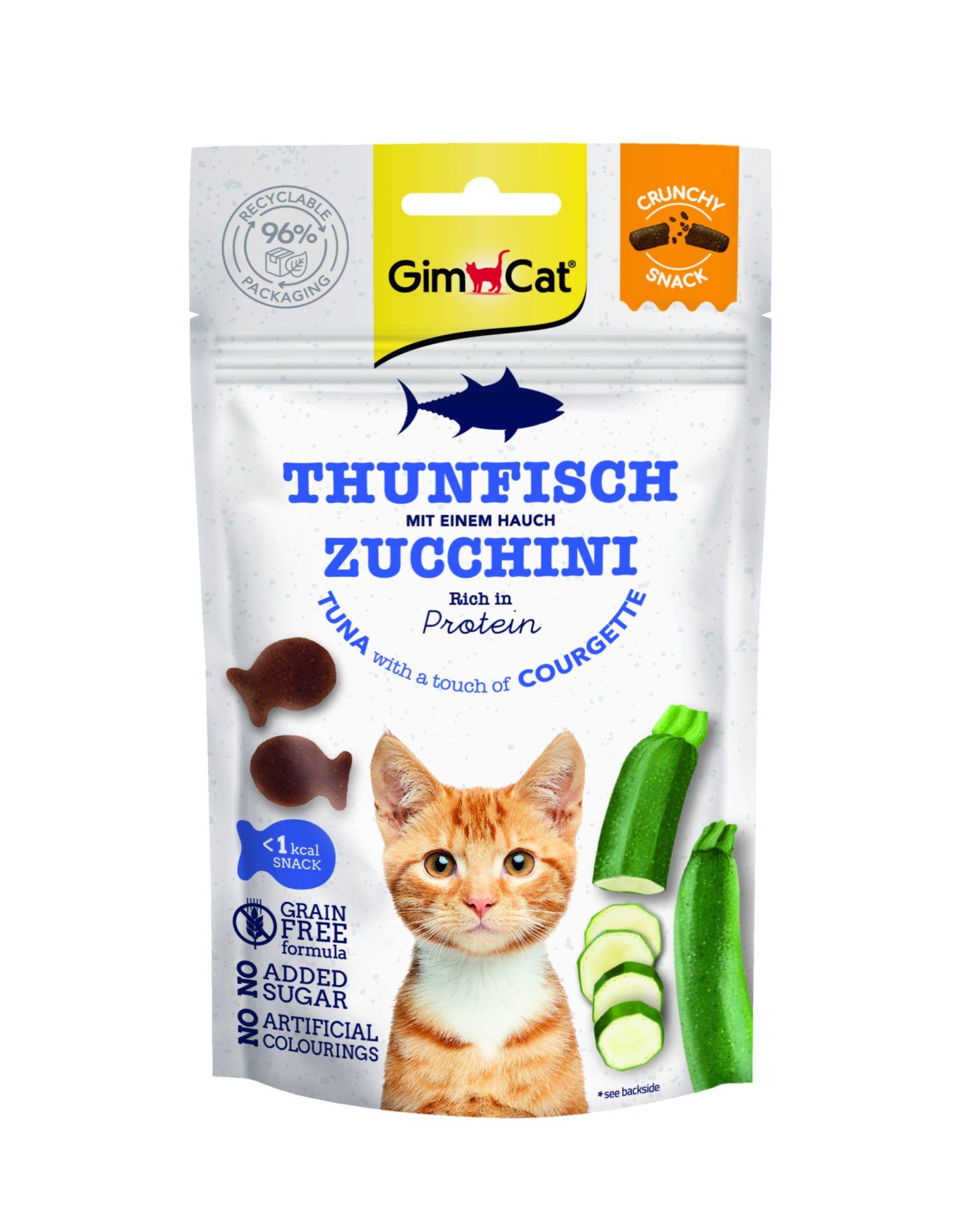 GimCat Crunchy Snacks tuňák a cuketa 50 g