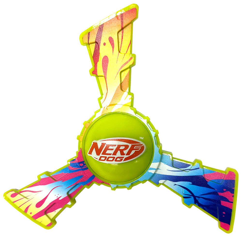 NERF DOG Hračka pro psy tříletadlo s barevným úchopem 20 cm
