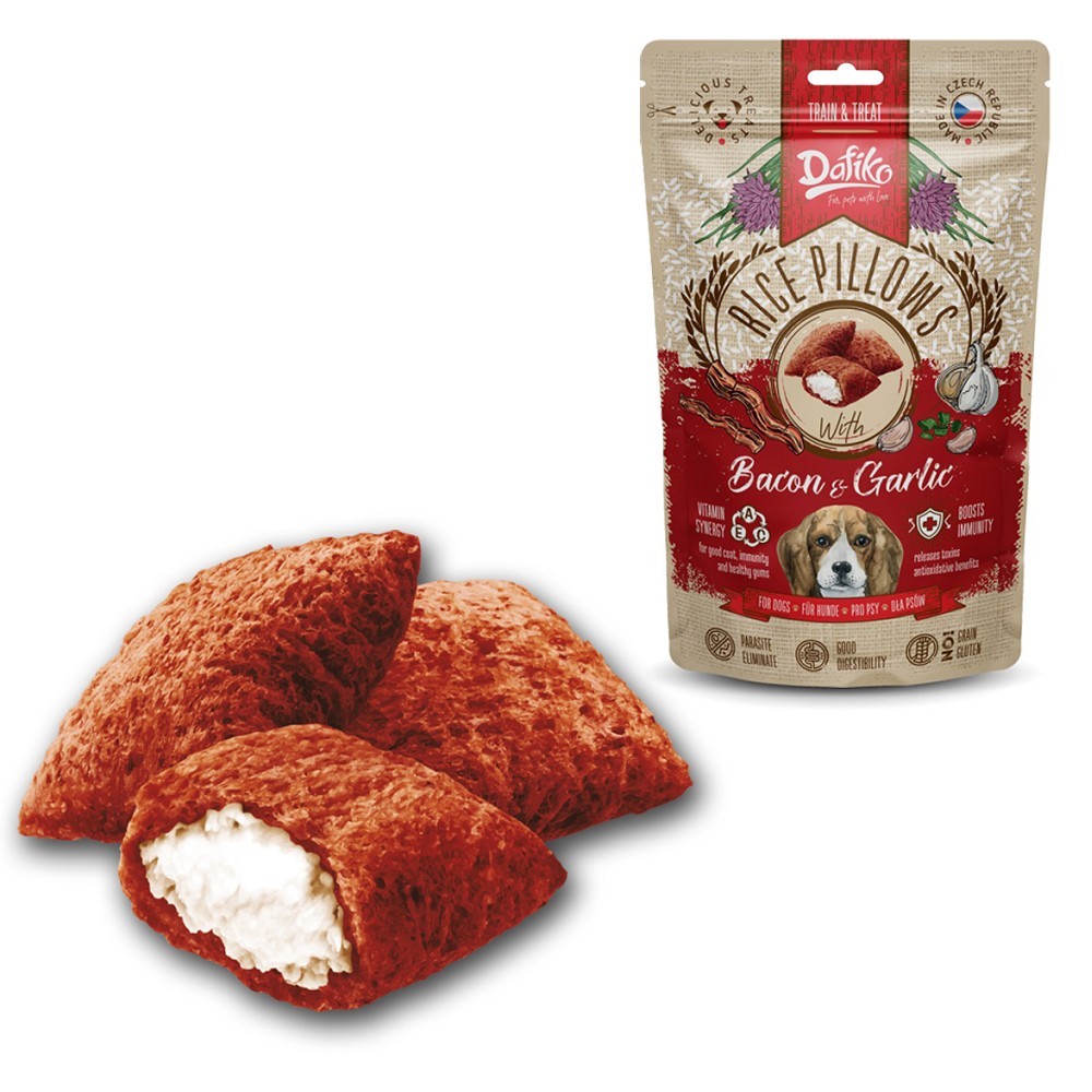 Plněné polštářky slanina/česnek, 80g