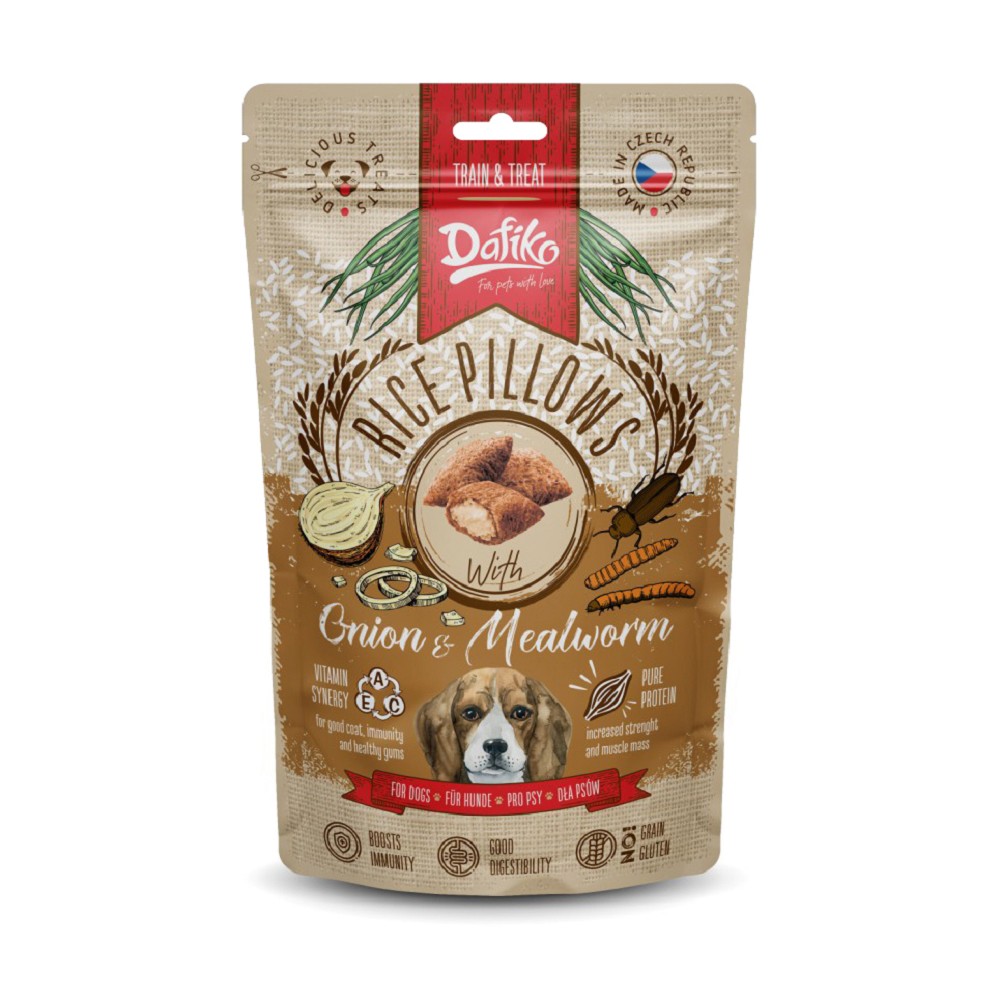 Plněné polštářky moučný červ/cibule, 80g