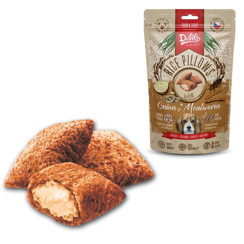 Plněné polštářky moučný červ/cibule, 80g