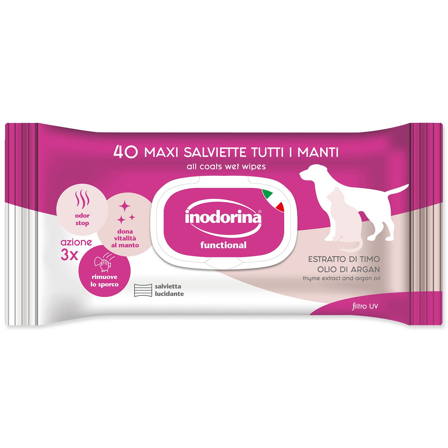 Ubrousky INODORINA Mléko a Vanilka s vitamíny 40ks