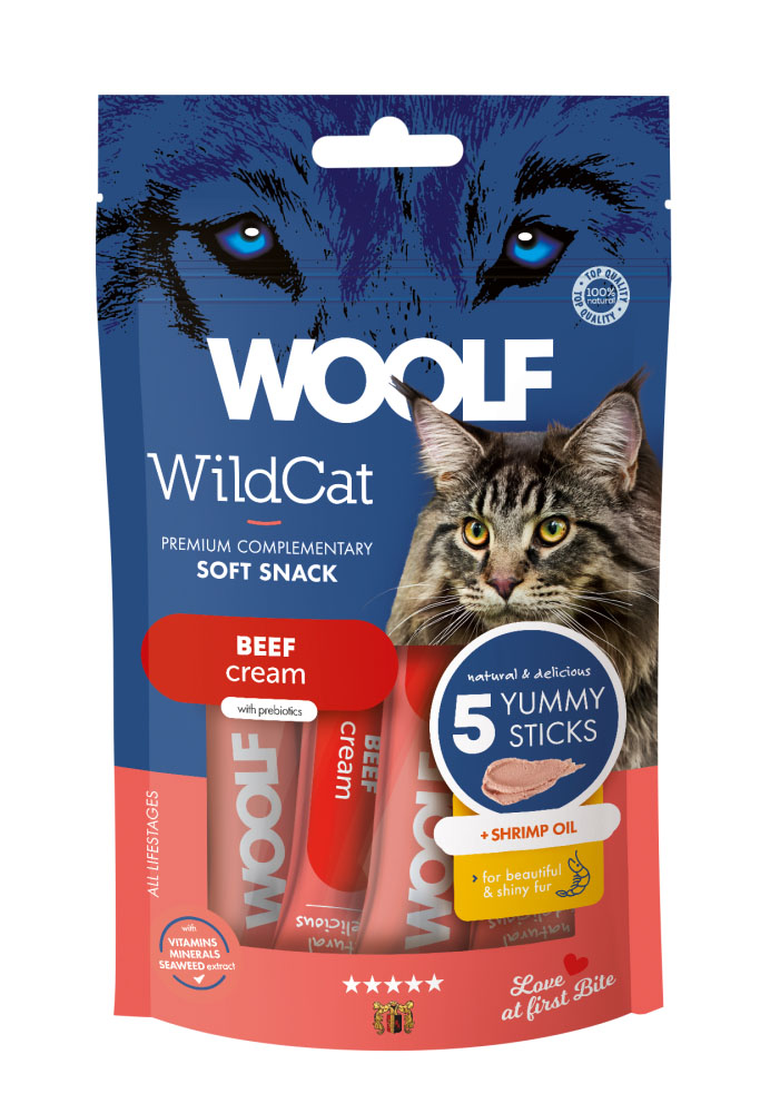 WOOLF Snack WOOLF WildCat Cream Functional Beef 5x14g