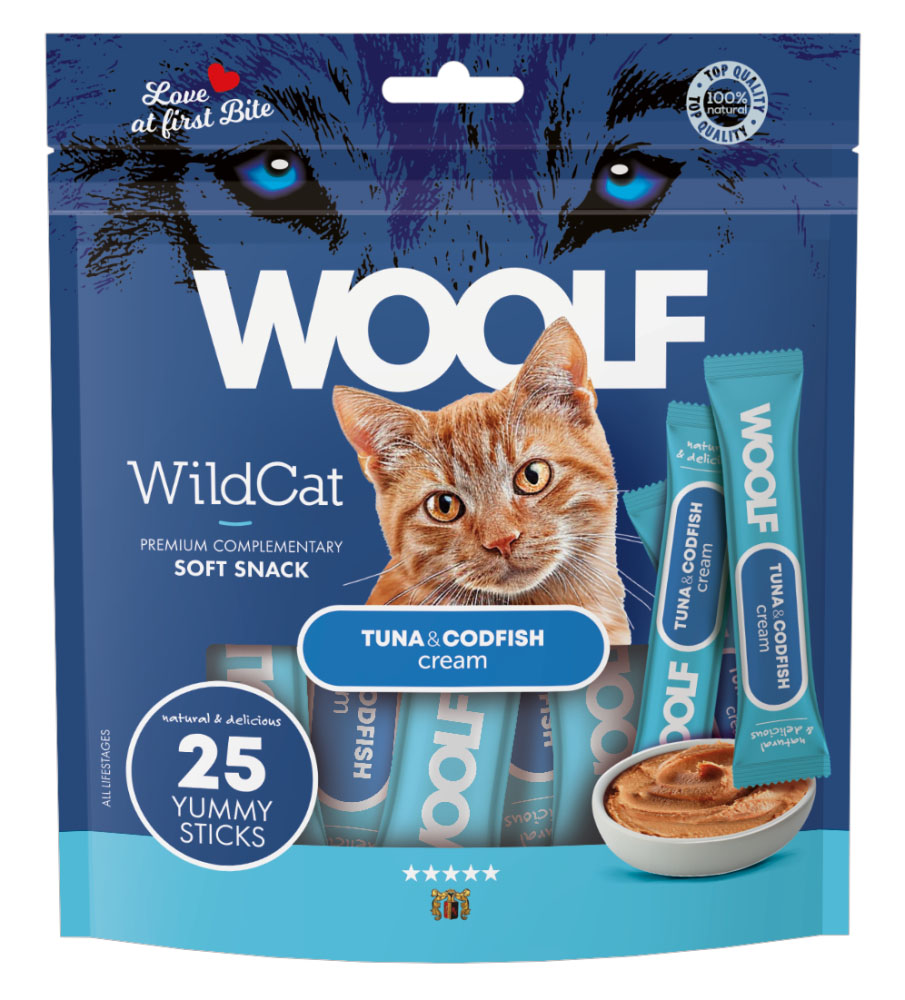 WOOLF Snack WOOLF WildCat Cream Regular Tuna&Codfish 25x14g