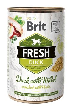 Brit Fresh Brit Dog Fresh konzerva Duck with Millet 400g