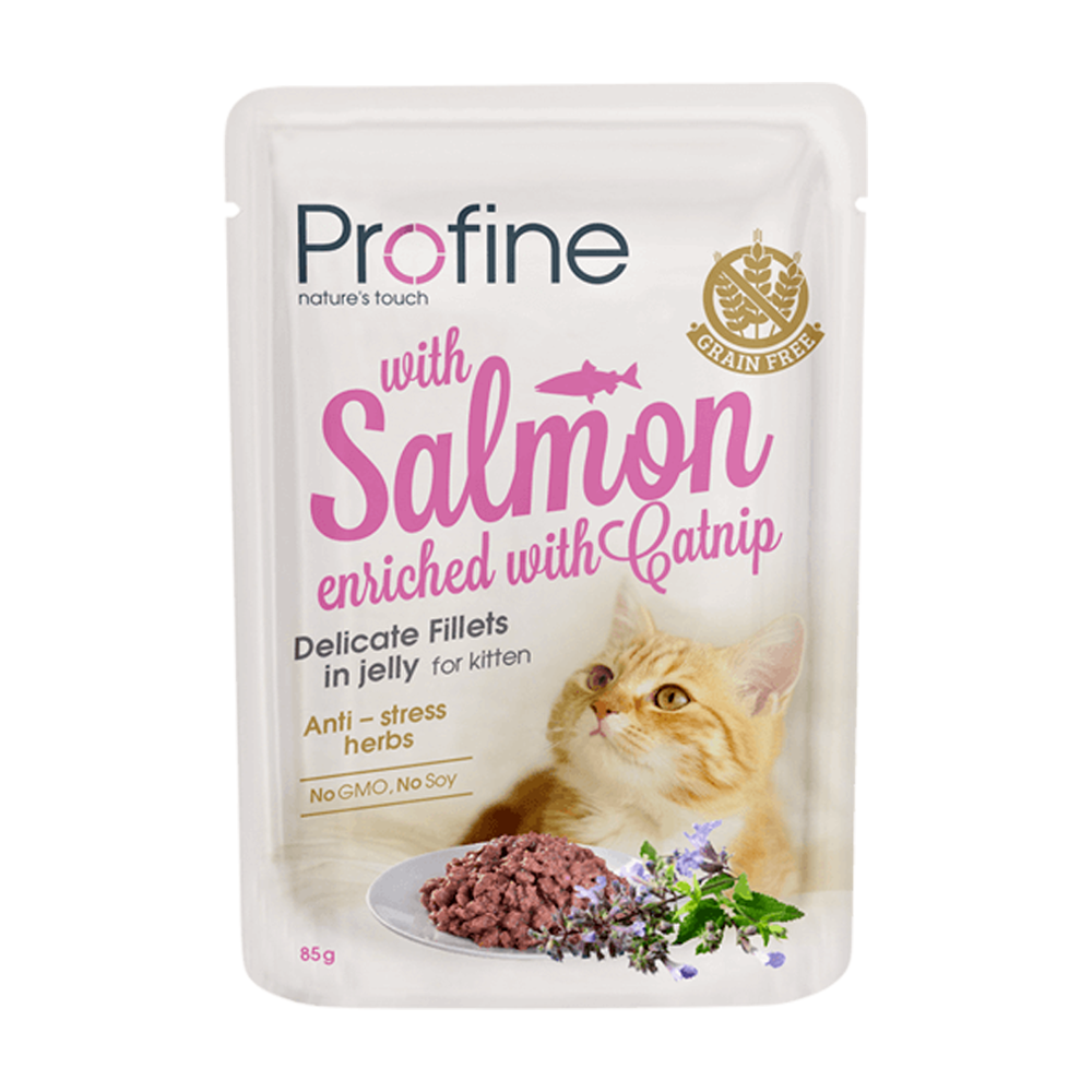 Profine Kitten kapsička filety v želé s lososem 85g