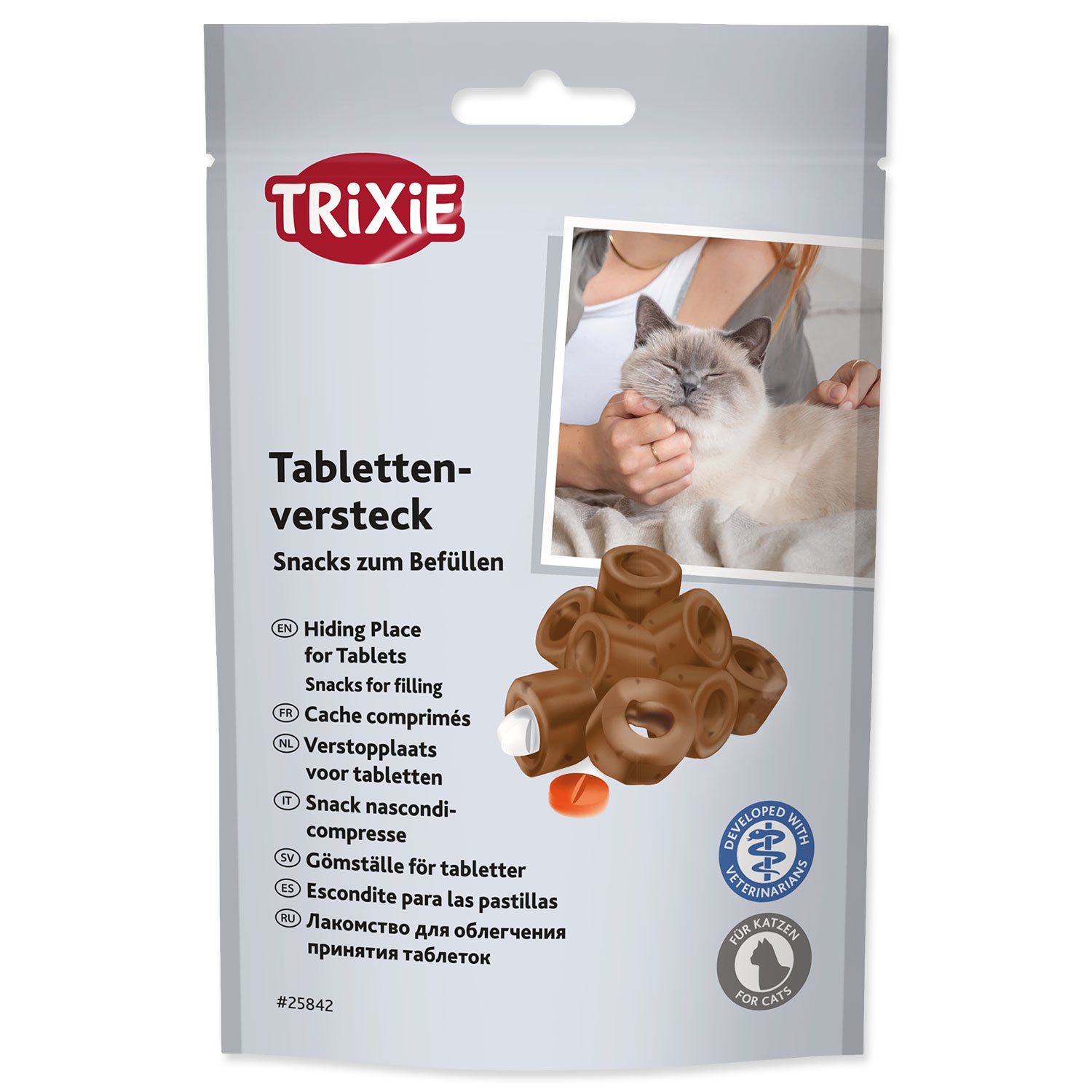 Pochoutka Trixie skrýš na tablety pro kočky 100g