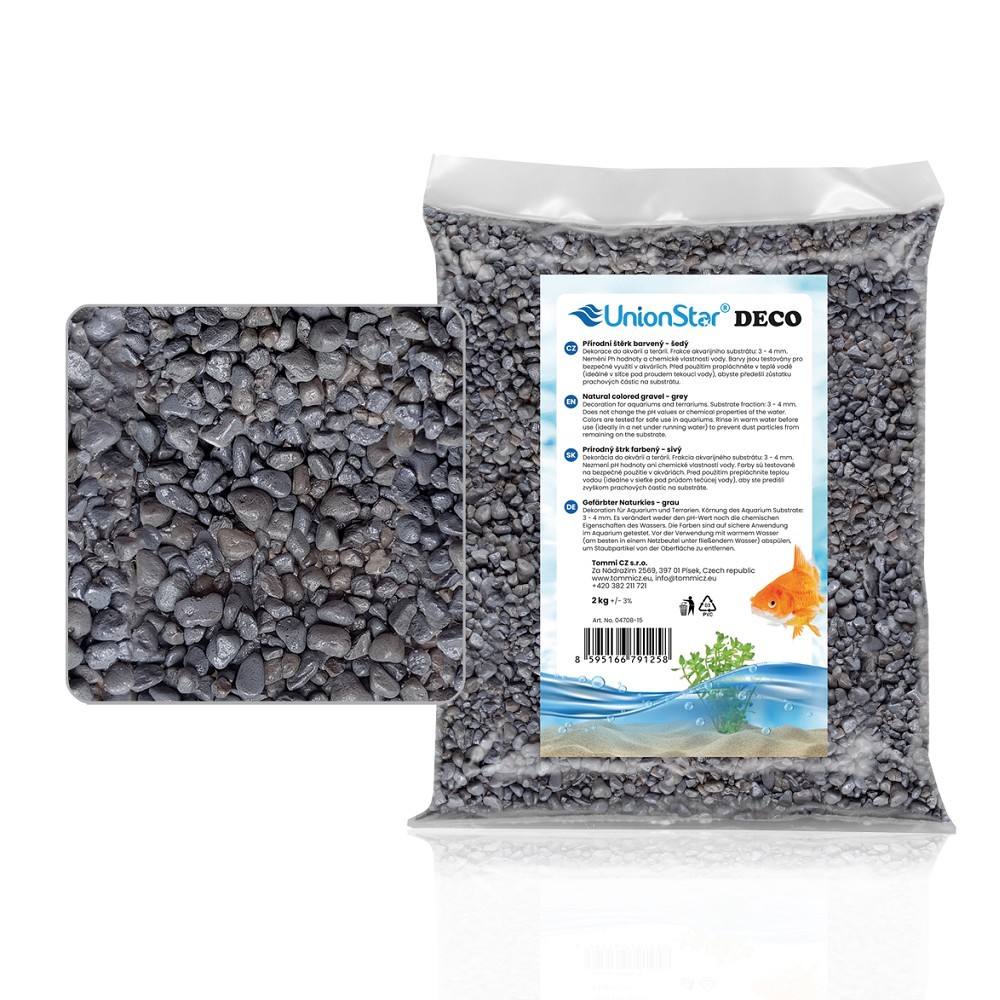 Akvarijní a terarijní štěrk šedý 2 kg DECO