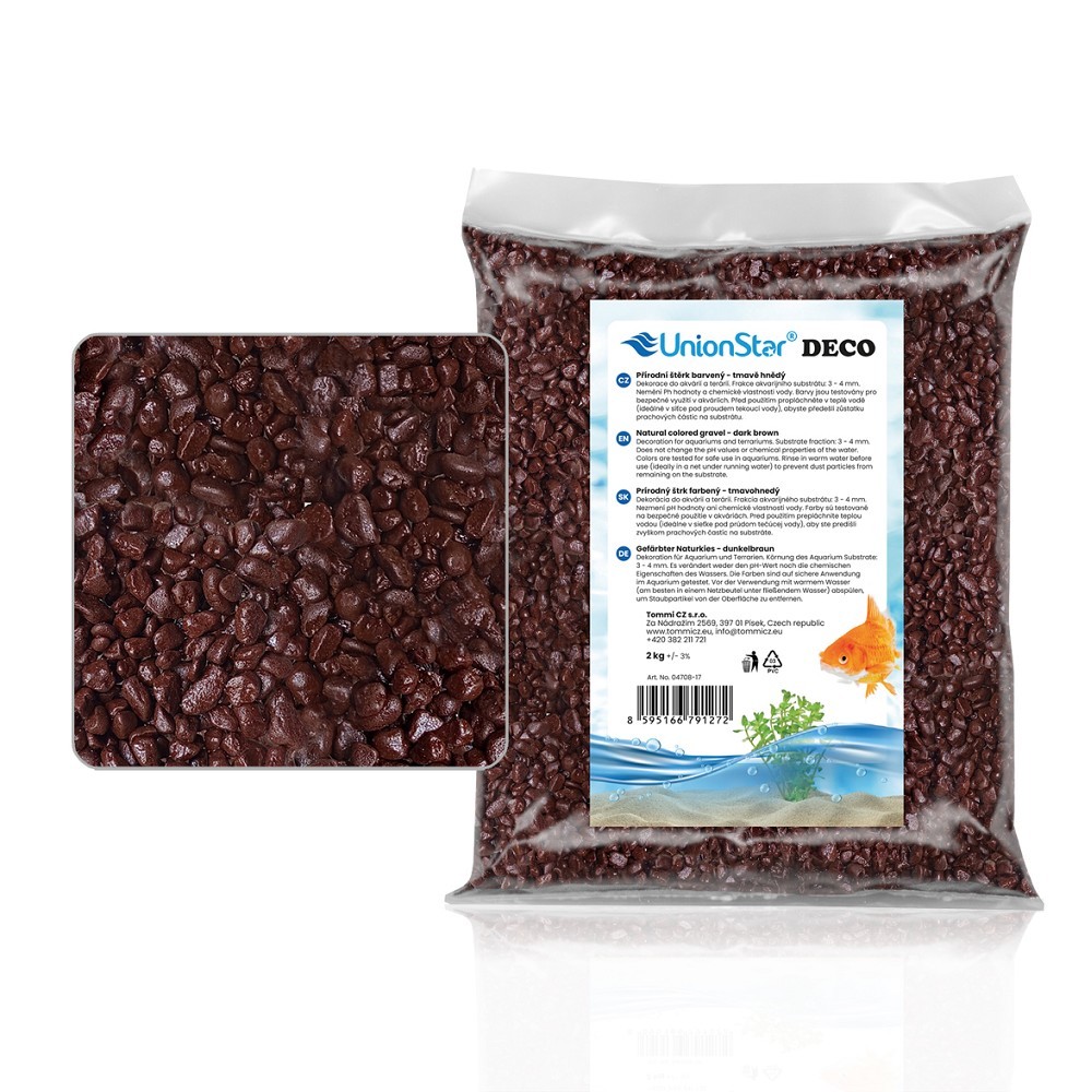 Akvarijní a terarijní štěrk tmavě hnědý 2 kg DECO