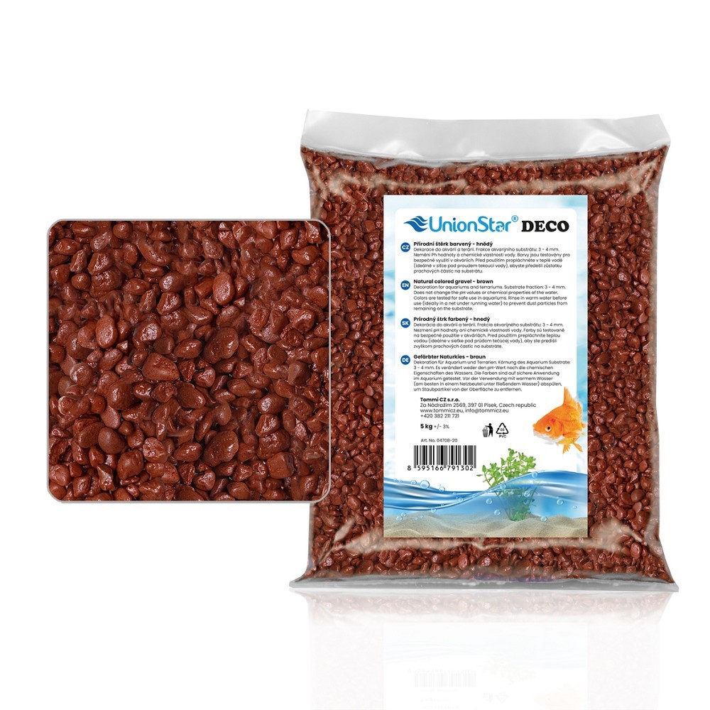 Akvarijní a terarijní štěrk hnědý 2 kg DECO