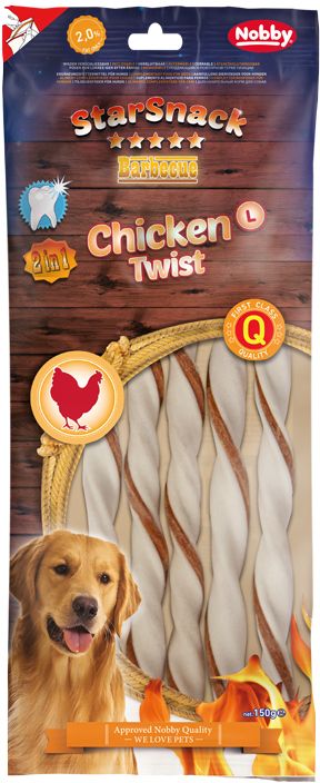 Nobby StarSnack Chicken Twist žvýkací tyčky L 25cm 150g