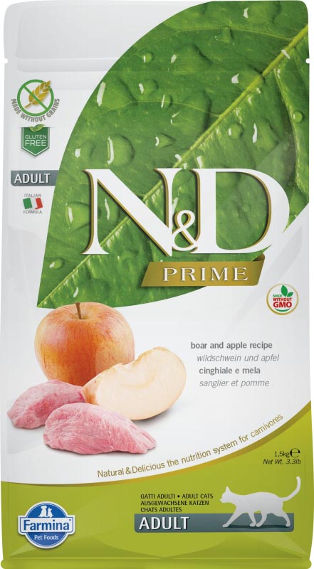 N&D PRIME CAT Adult Boar & Apple 1,5kg