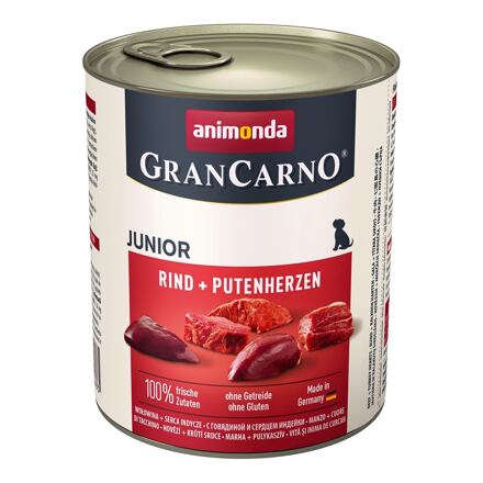 Animonda GRANCARNO Junior konzerva hovězí + krůtí srdce 800g