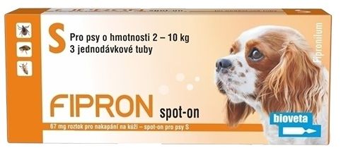 Bioveta Fipron 67mg Spot-On Dog S sol 3x0,67ml