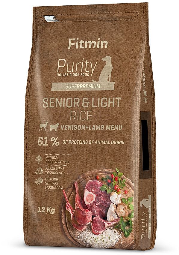 Fitmin Purity Fitmin dog Purity Rice Senior & Light Venison Lamb 12kg