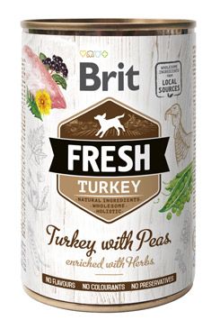 Brit Fresh Brit Dog Fresh konzerva Turkey with Peas 400g