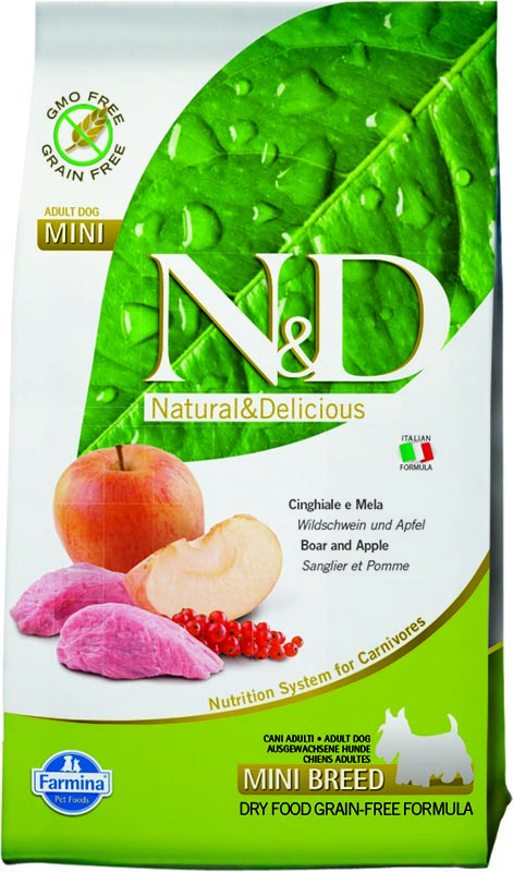 N&D PRIME Dog GF Wild Boar & Apple Adult Mini 2,5 kg