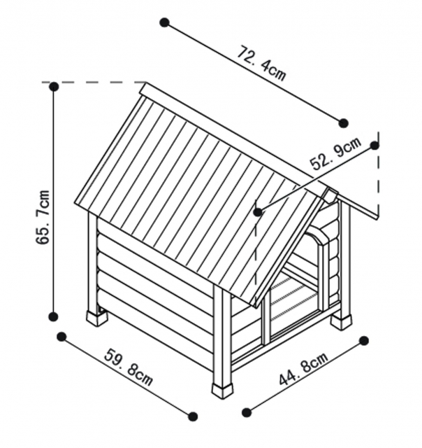 Nobby Dřevěná bouda Civetta 1 Java 52,5 x 69 x 72,5 cm