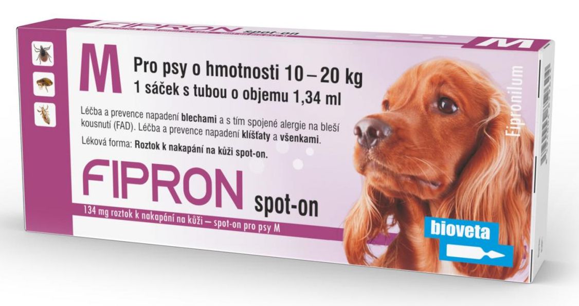 Bioveta Fipron 134mg spot-on pro psy M 1x1,34 ml