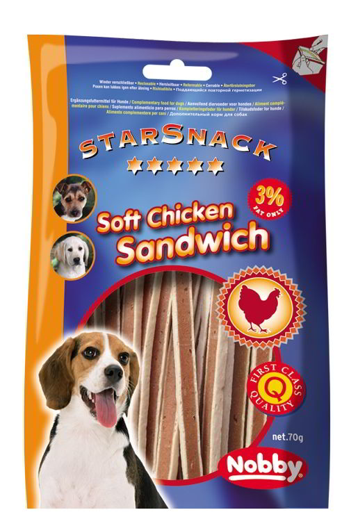Nobby StarSnack Soft Chicken Sandwich pamlsky kuře+ryba 70g