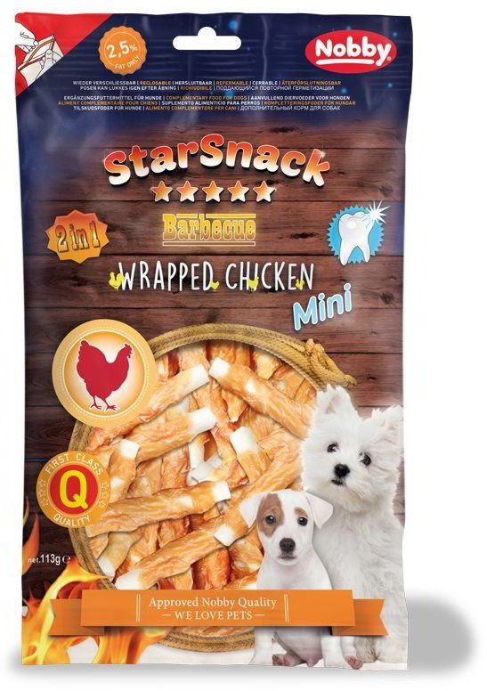 Nobby StarSnack Mini buvolí tyčinky s kuřetem 113g