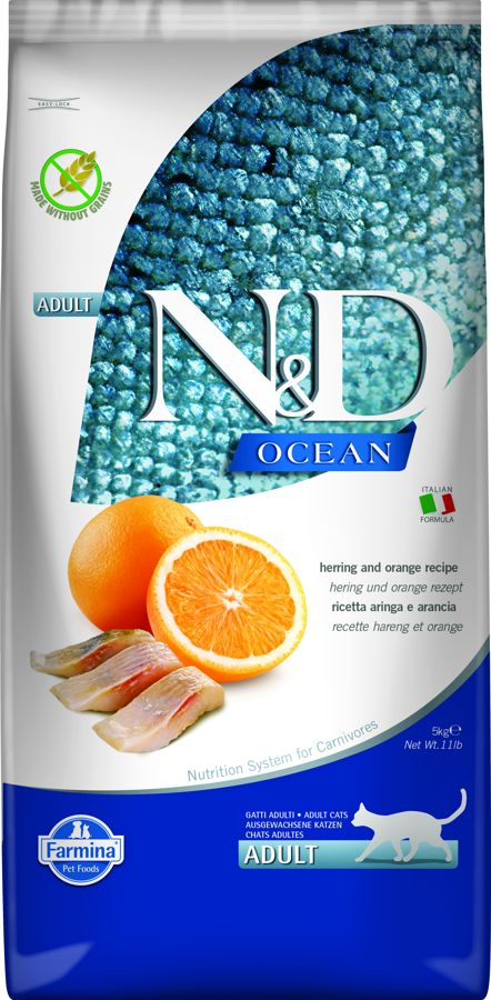N&D OCEAN CAT GF Adult Herring & Orange 5kg