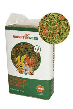 RabbitWeed RabbbitWeed luční seno s mrkví 1kg / 40 l
