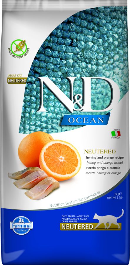 N&D OCEAN CAT NEUTERED Adult Herring & Orange 5kg