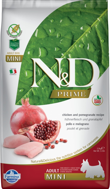 N&D PRIME DOG Adult Mini Chicken&Pomegranat 2,5kg