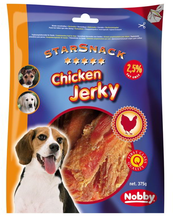Nobby StarSnack Chicken Jerky pamlsky kuřecí plátky 375g