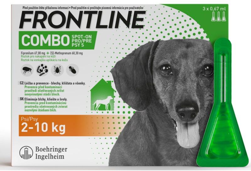 FRONTLINE COMBO spot-on pro psy S (2-10kg)-3x0,67ml