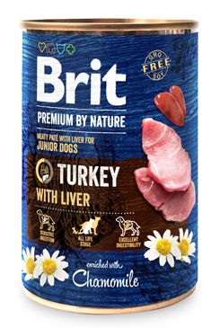 Brit Premium Dog by Nature konzerva Turkey & Liver 400g