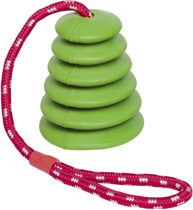 Nobby hračka pro psy tvrdá guma s lanem zelená 51cm