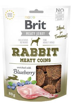 Brit pamlsky Jerky Rabbit Meaty Coins 80 g