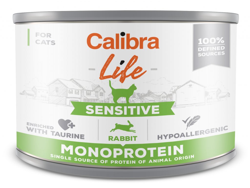 Calibra Life Calibra Cat Life Sensitive Rabbit konzerva králík 200g
